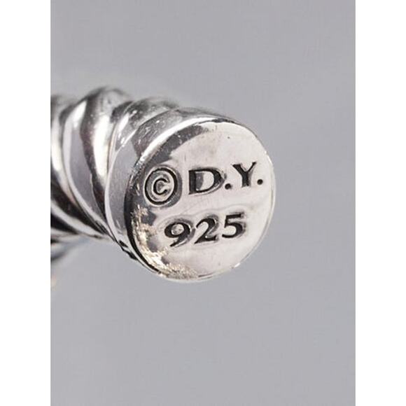 David Yurman Sterling Silver Cable Hoop Earrings - Picture 4 of 4